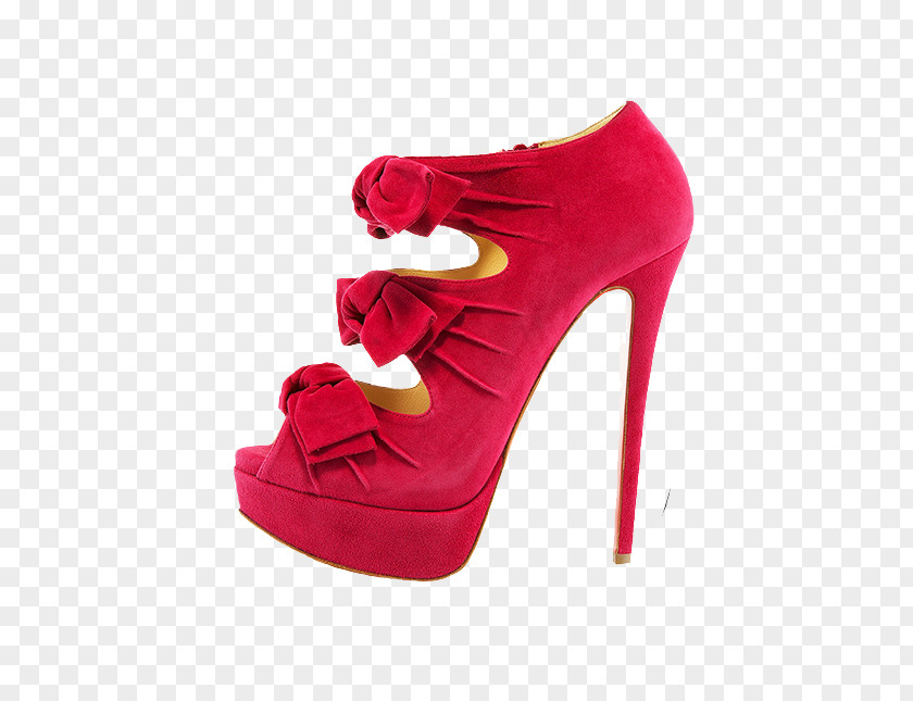 Rose High Heels Court Shoe High-heeled Footwear Suede Bow Tie PNG