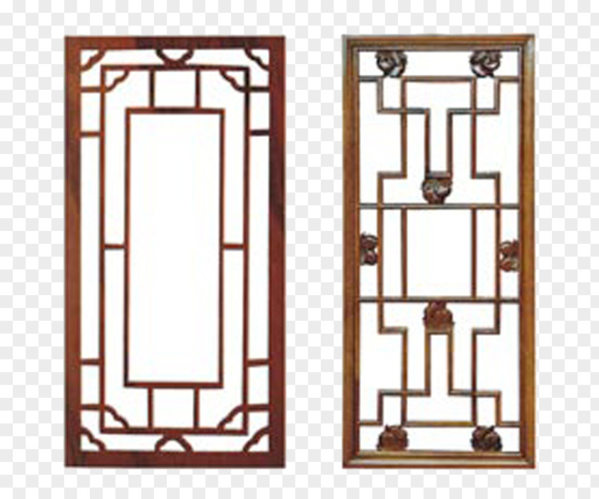 Traditional Chinese Grillwork Doors Window Stained Glass Wood Carving Sculpture PNG