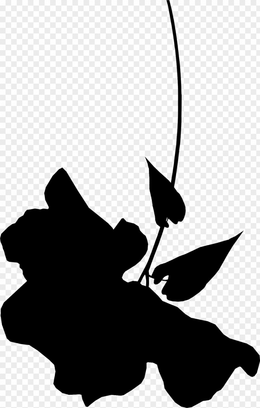 M Flower Silhouette Leaf Clip Art Black & White PNG