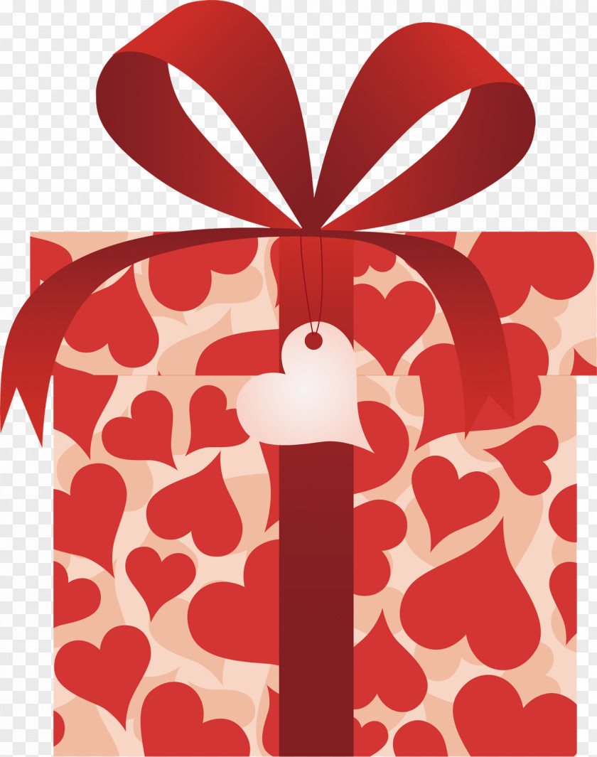 Bow Valentine's Day Gift Decorative Box PNG