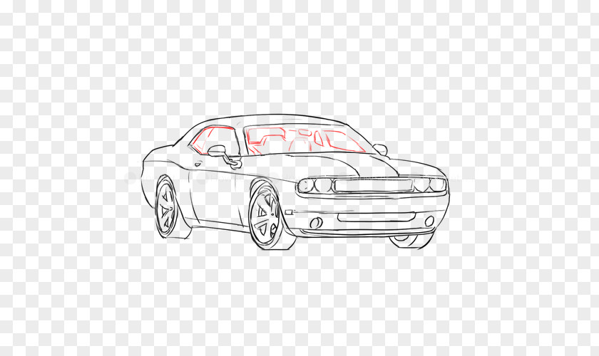 Dodge Challenger Car Door Sketch Product Design Motor Vehicle PNG