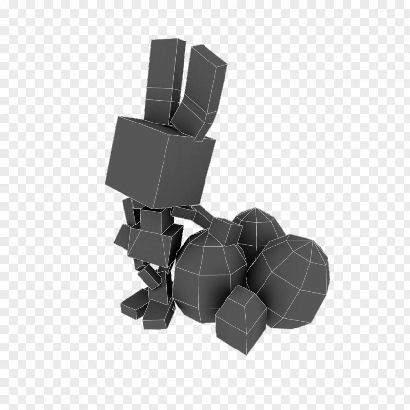Hand Painted Rabbit Low Poly 3D Modeling Computer Graphics PNG