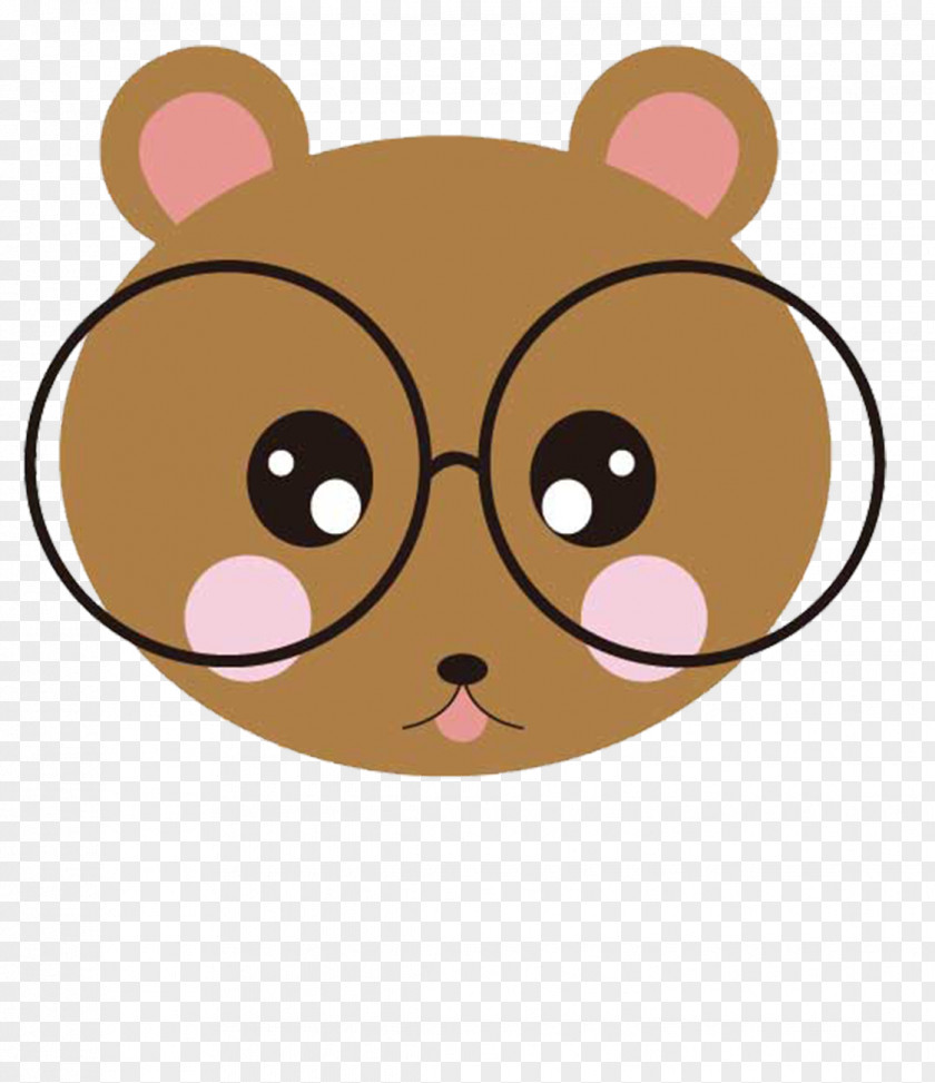 Bear With Glasses Cartoon Cuteness Illustration PNG