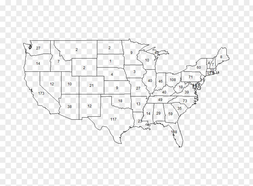 Color Jiugong Map United States Blank U.S. State PNG