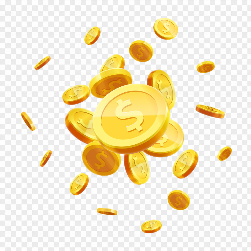Flying Scattered Gold Coin Vector Material Stock Photography Royalty-free PNG