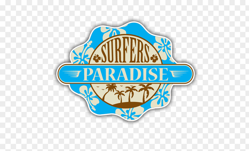 Surfers Paradise Sticker Bay Surfing Label PNG