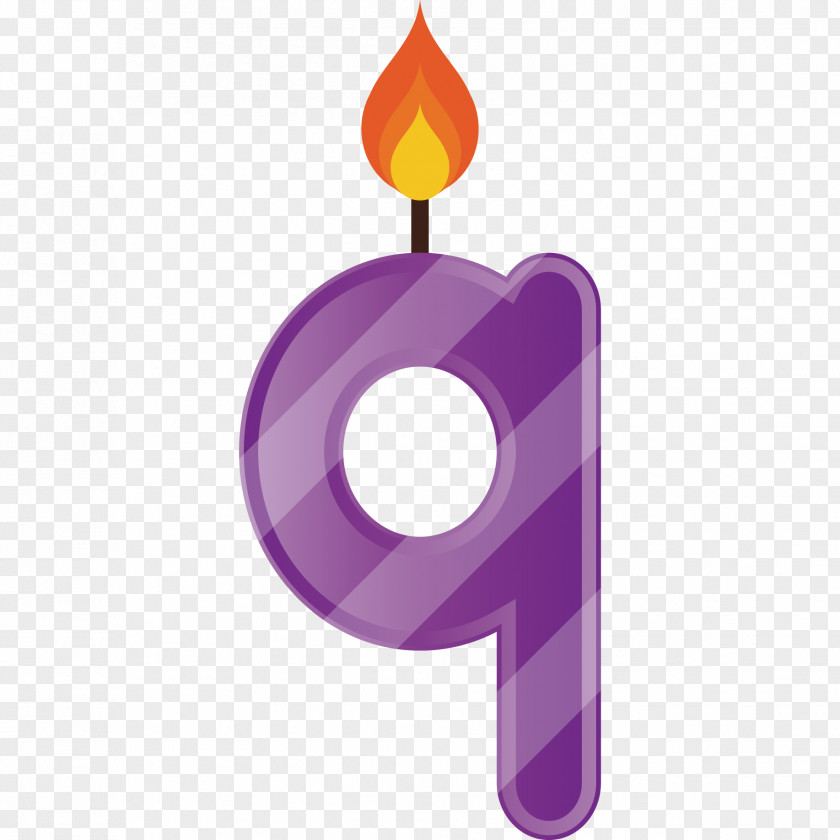 Cartoon Hand Painted Letters Q Candle Letter Typeface PNG