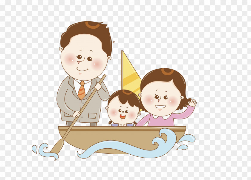 Rowing Man Siheung Family Illustration PNG