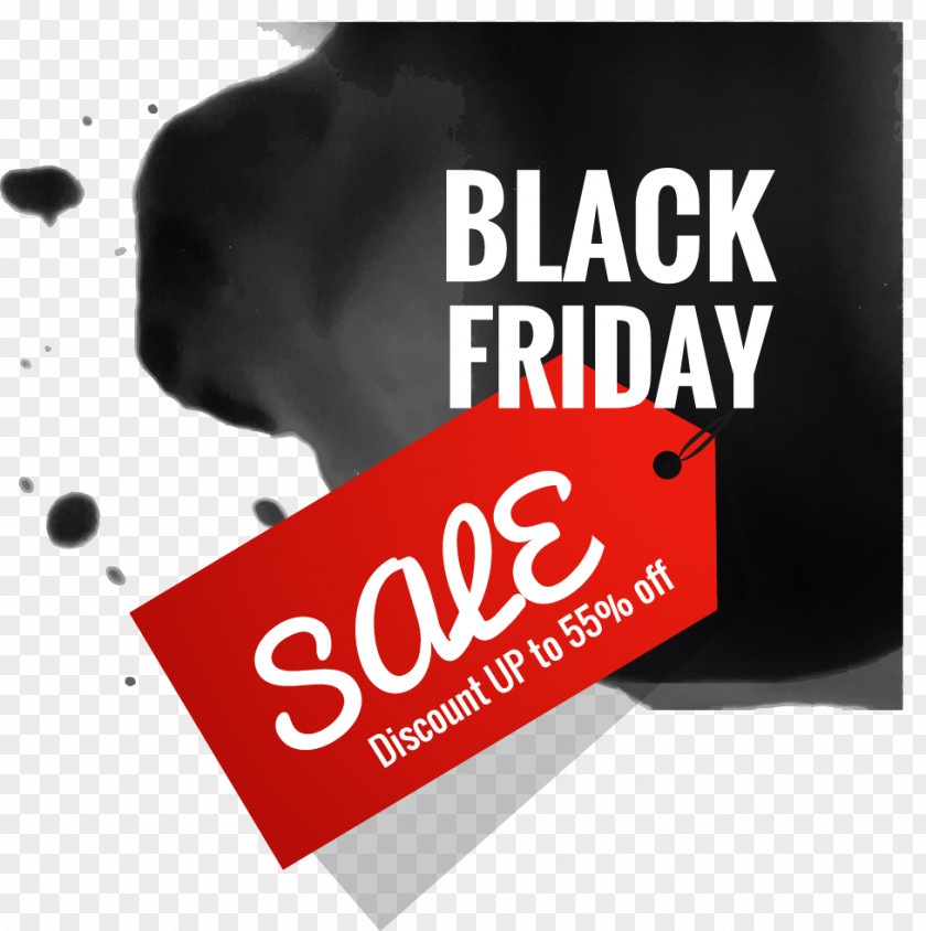 Vector Hand-painted Label Black Friday Cyber Monday Sales Stock Photography PNG