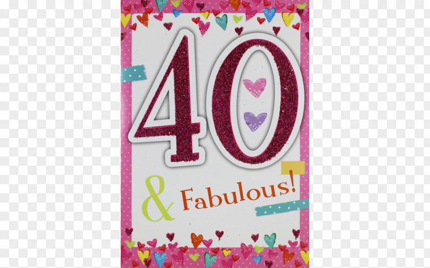 40th Birthday Pink M Brand Font Product PNG