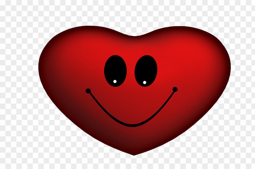 Cartoon Smiley Love Red Heart Valentines Day PNG