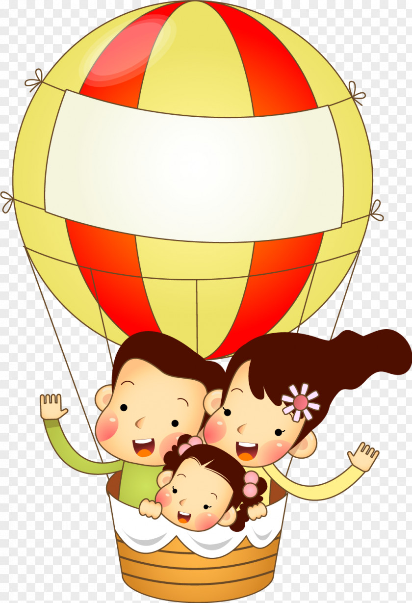 Vector Sit Hot Balloon Family Air PNG