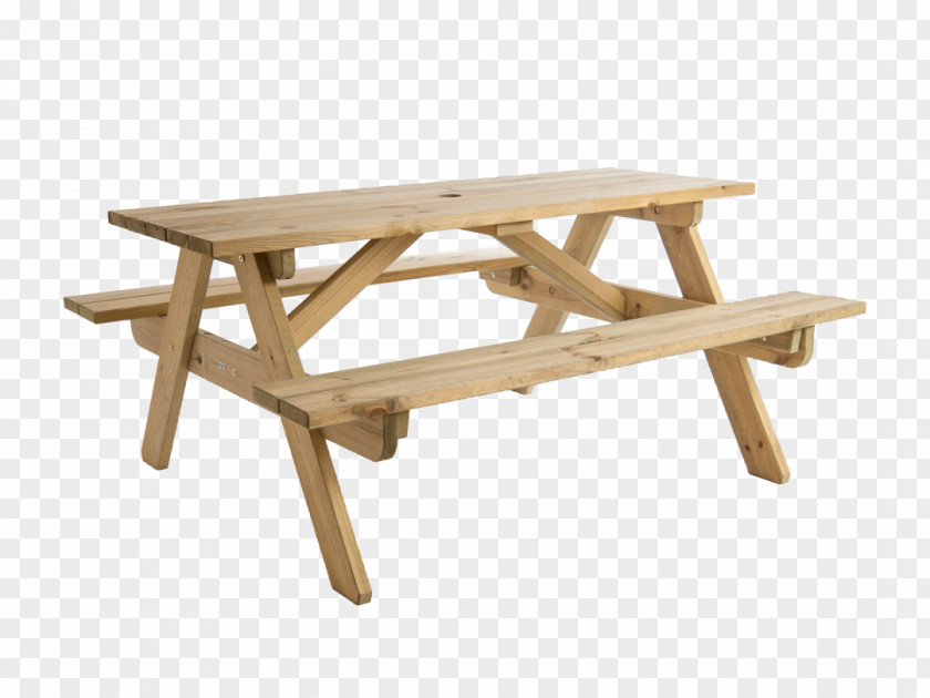 A Wooden Table Picnic Bench Garden Furniture PNG