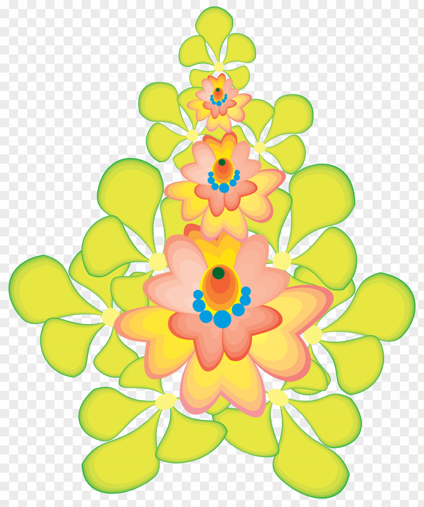 Symmetry Cut Flowers Background PNG
