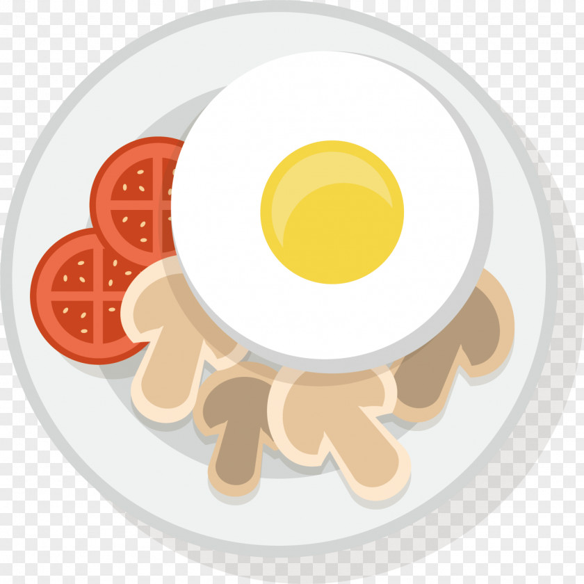 Vector Color Hand-painted Egg Breakfast Fried Chicken PNG