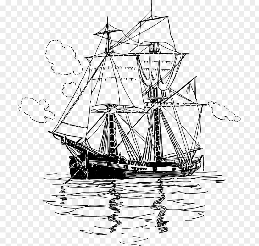 Boat Brigantine Sailing Ship Clip Art PNG