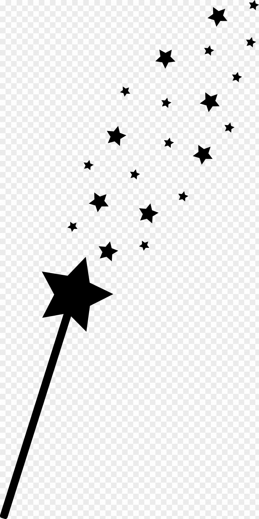 Stars Silhouette Wand Fairy Magic Clip Art PNG