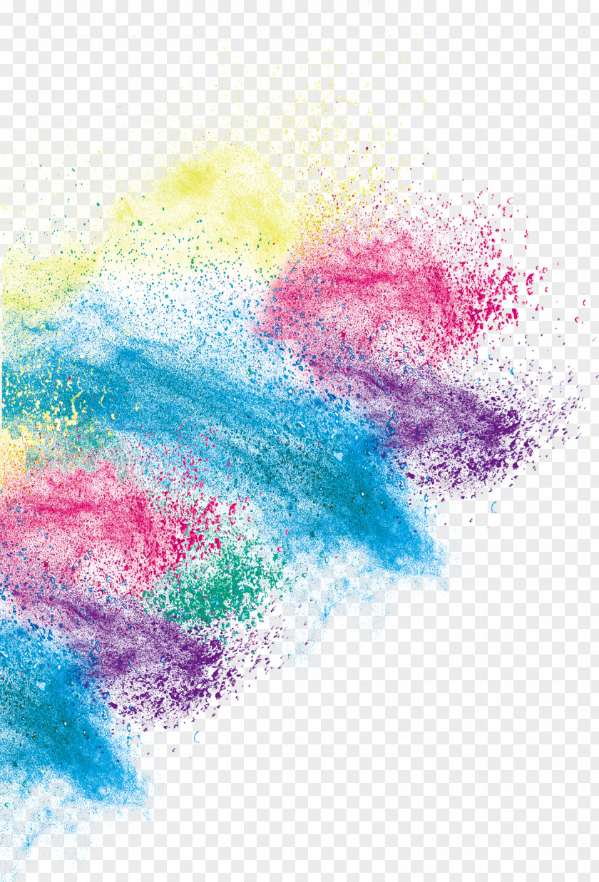 Creative Color Art Dust Effect Inkjet Printing PNG