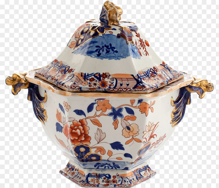 Stary Night Tureen Ceramic Blue And White Pottery Porcelain Tableware PNG