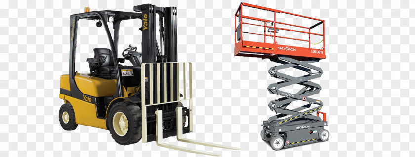 Fork Lift Aerial Work Platform Heavy Machinery Forklift Equipment Rental Elevator PNG