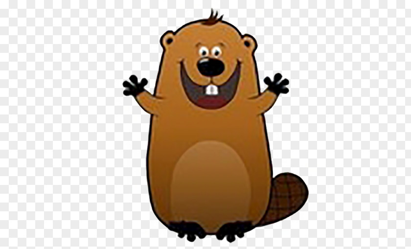 Happy Beaver Cartoon Illustration PNG