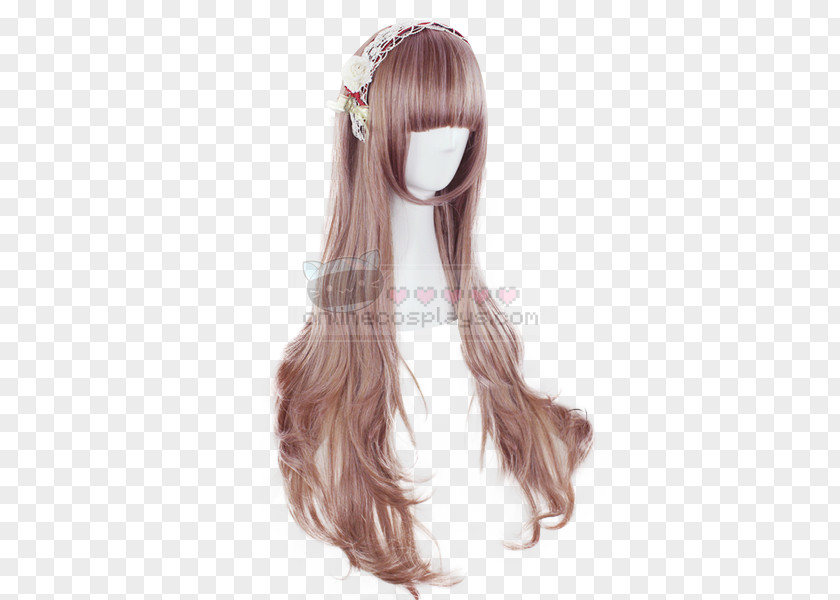 Brown Wig Long Hair Harajuku Cosplay PNG