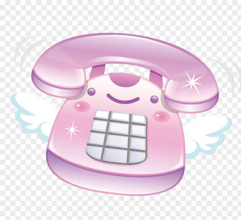 Cartoon Pink Phone Telephone Drawing PNG