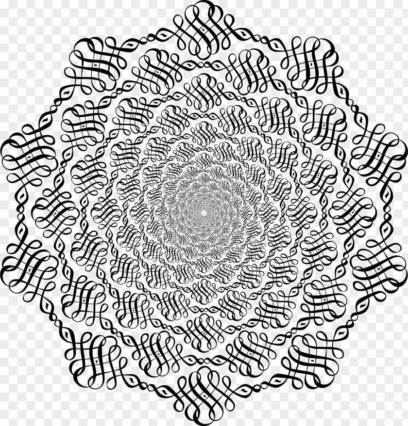 Abstract Line Coloring Book Mandala Paisley Adult Doodle PNG