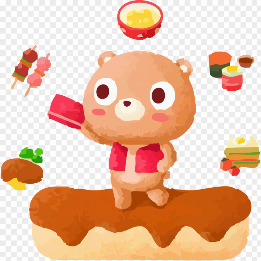 Bear With Food Clip Art PNG