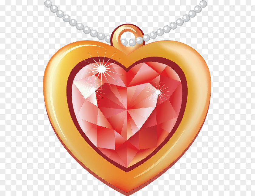 Color Heart-shaped Diamonds Necklace Heart Icon PNG