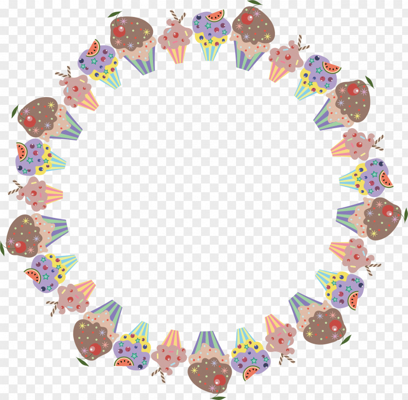 Cute Cupcakes Border Cupcake PNG