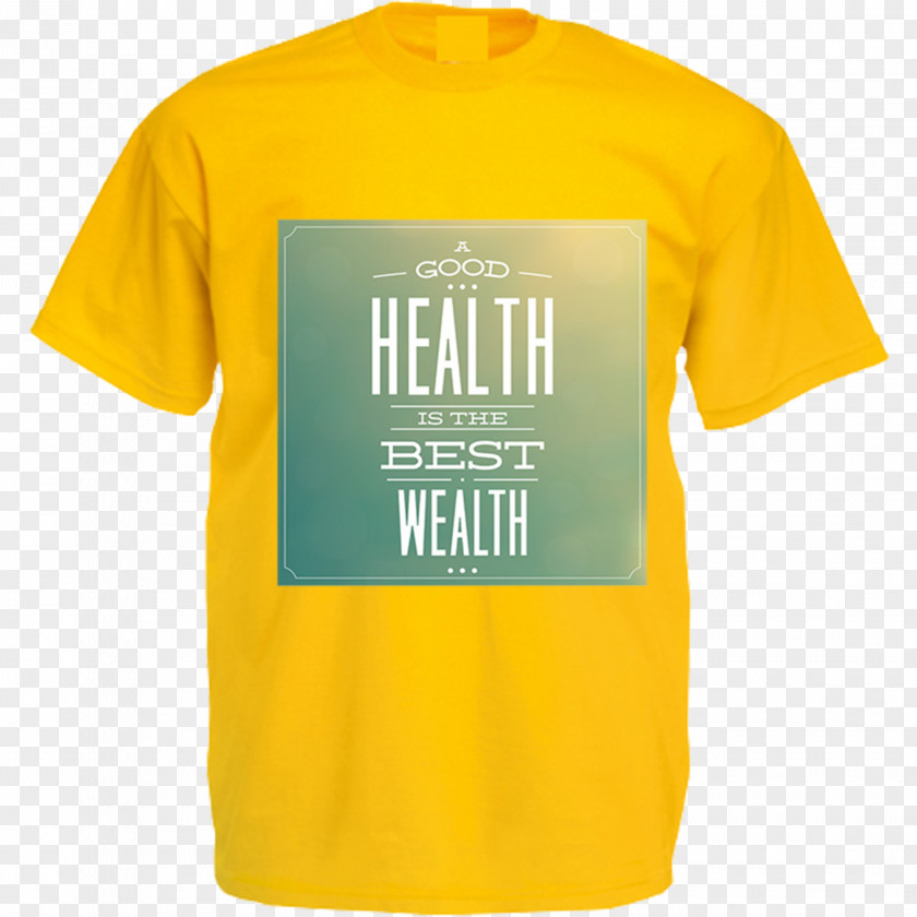 Good Health T-shirt Yellow Logo Product Design Sleeve PNG