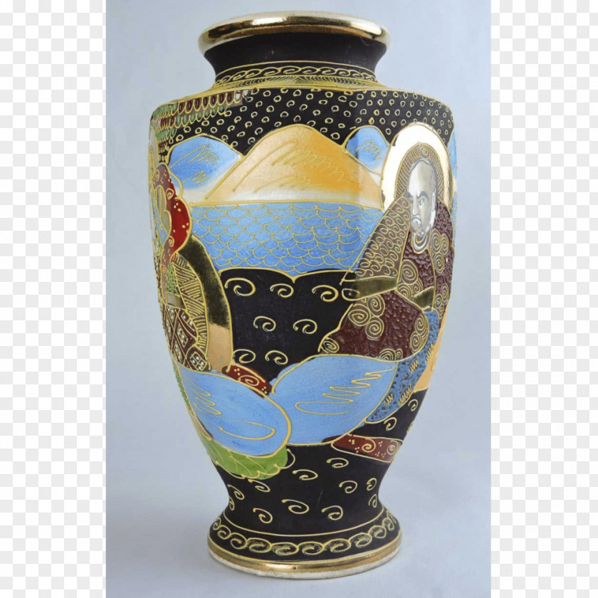 Hand Painted Japan 20th Century Vase Ceramic Pottery PNG