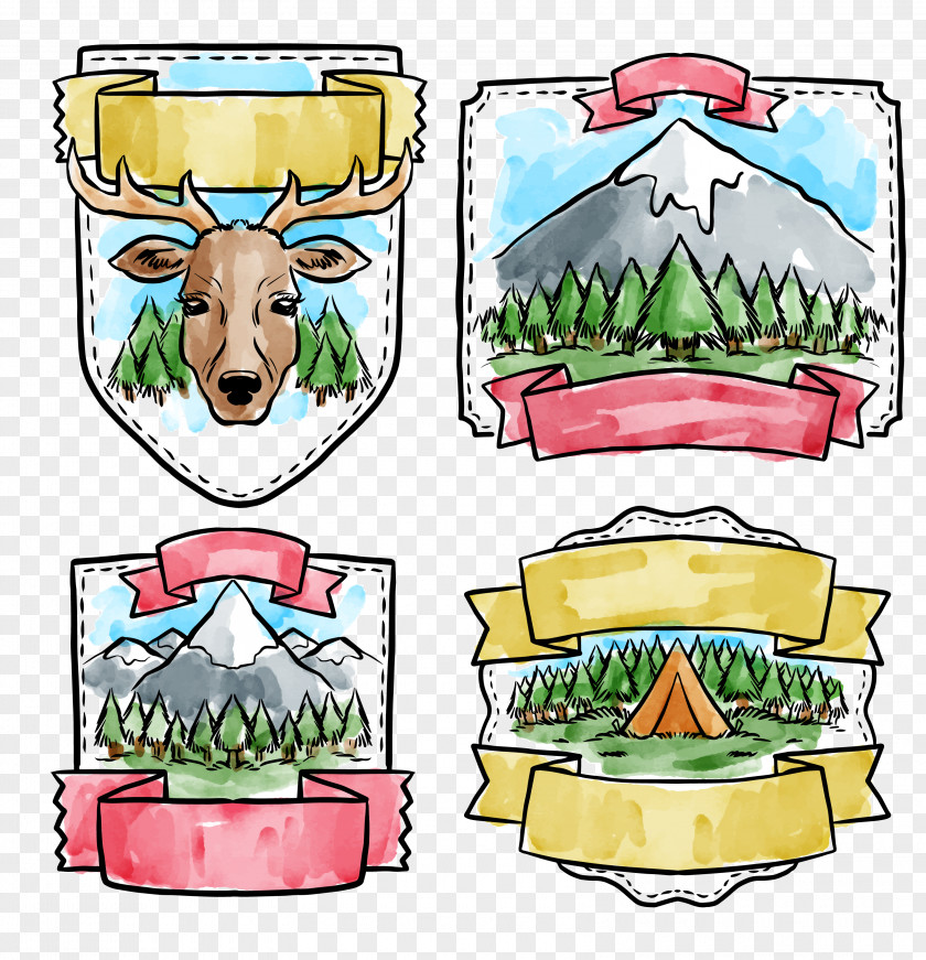 Watercolor Forest Protection Icon Painting Illustration PNG