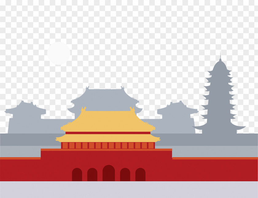 Flat Wind Temple Architecture Jack Sound Illustration PNG