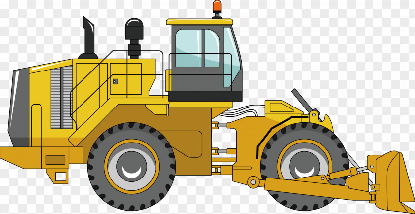 Large Bulldozer Heavy Equipment Excavator Machine Architectural Engineering PNG