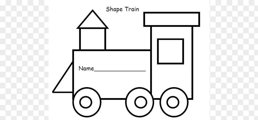 Train Outline Rail Transport Shape Template Pre-school PNG