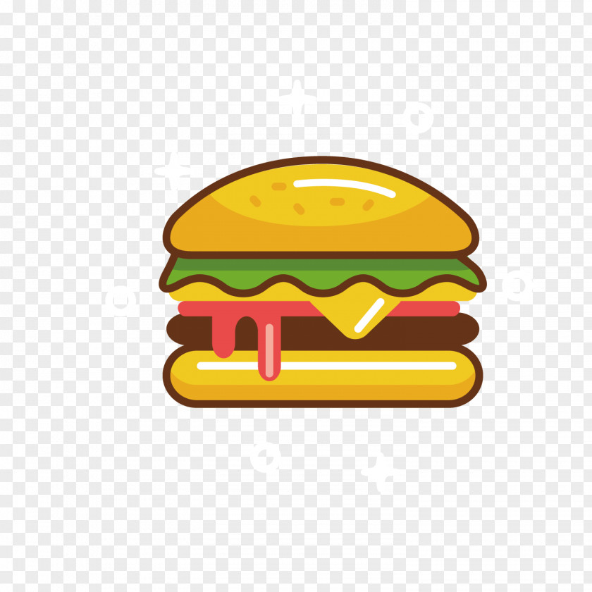 Yellow Burger Hamburger Fast Food Cheeseburger Clip Art PNG