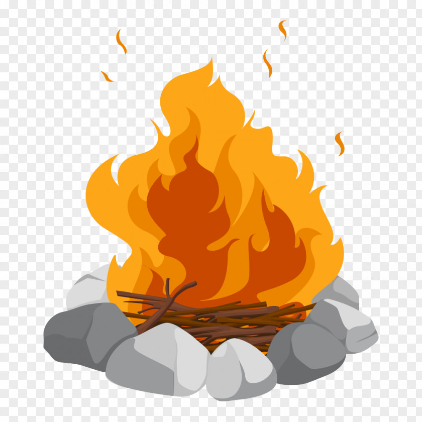 Flame Rubble Campfire Cartoon Bonfire Clip Art PNG