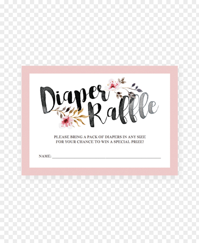 Raffle Ticket Unique Baby Shower Bingo Diaper Game PNG