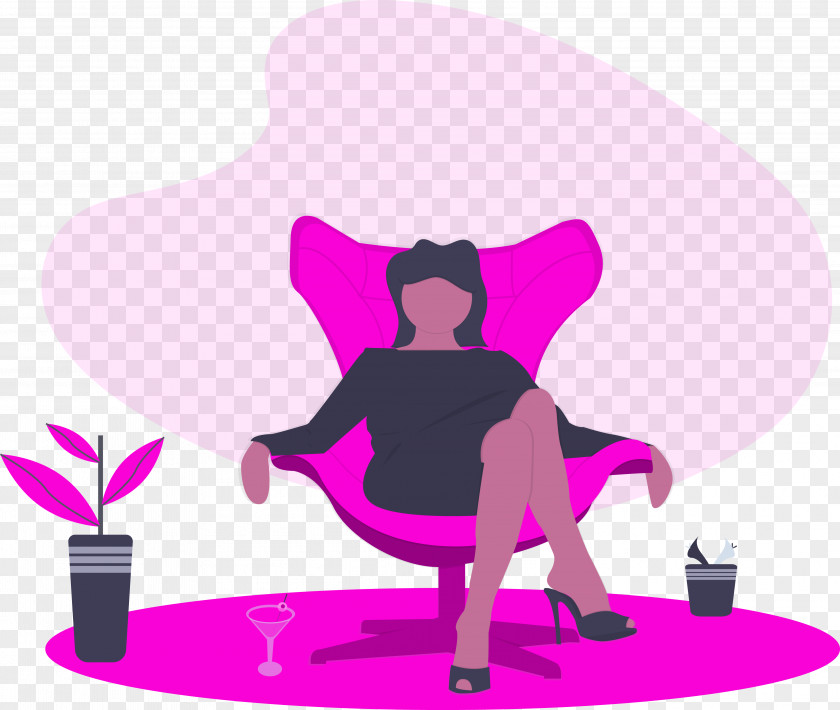 Silhouette Magenta Pink Cartoon Violet PNG