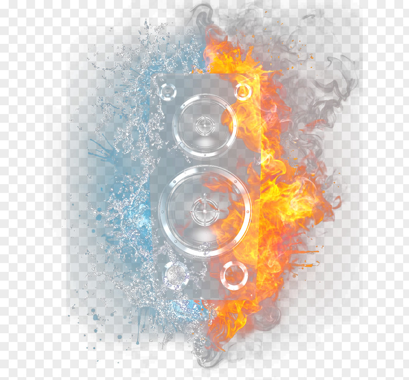 HD Fire And Water With Mercy Creative Speaker Light Flame PNG
