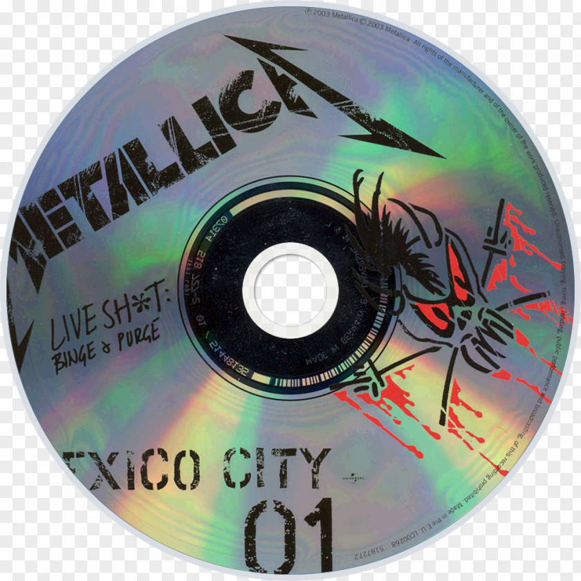 Metallica Compact Disc Live Shit: Binge & Purge Load Heavy Metal PNG