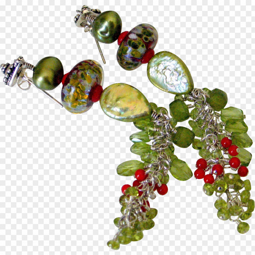 Tassel Earring Bead Body Jewellery Peridot PNG