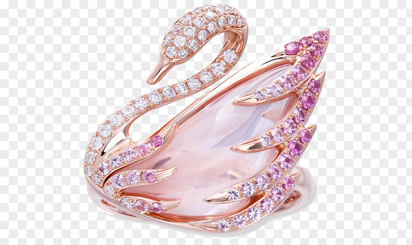 Pink Swan Swarovski Jewelry Ring Cygnini Crystal AG Jewellery PNG
