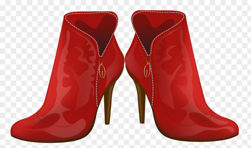 Red Boots High-heeled Footwear Boot Shoe PNG