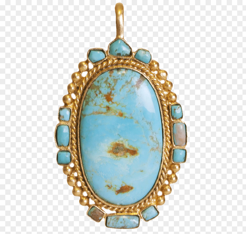 Southwestern Turquoise Locket Oval PNG