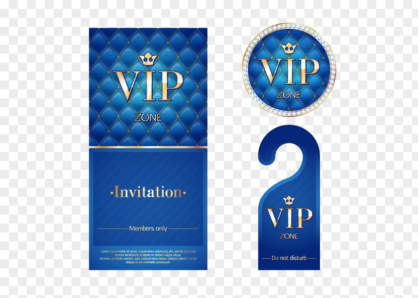 Blue Hotel VIP Invitation Cards Vector Material Wedding Paper Illustration PNG