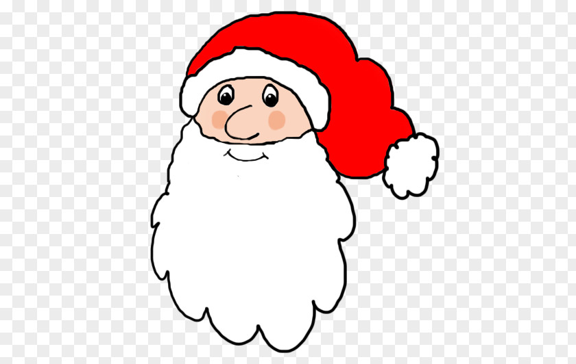 Cartoon Santa Claus Head Beard Clip Art PNG