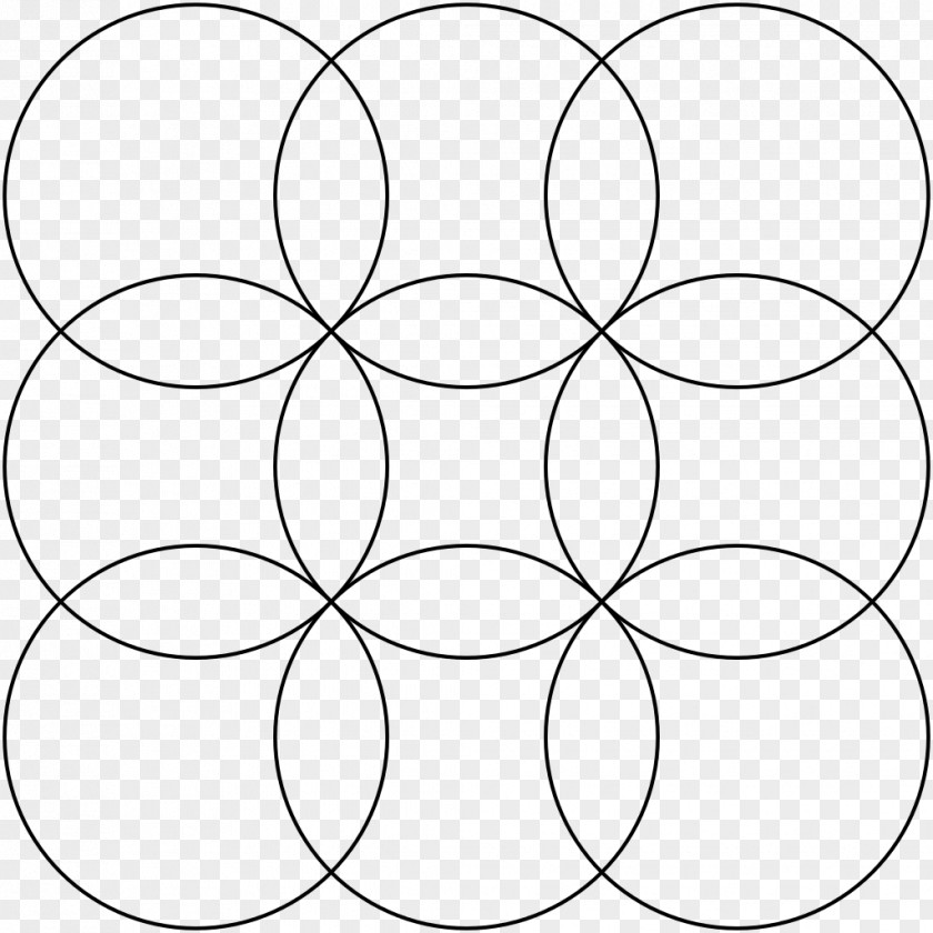 Circle Overlapping Circles Grid Diagram PNG